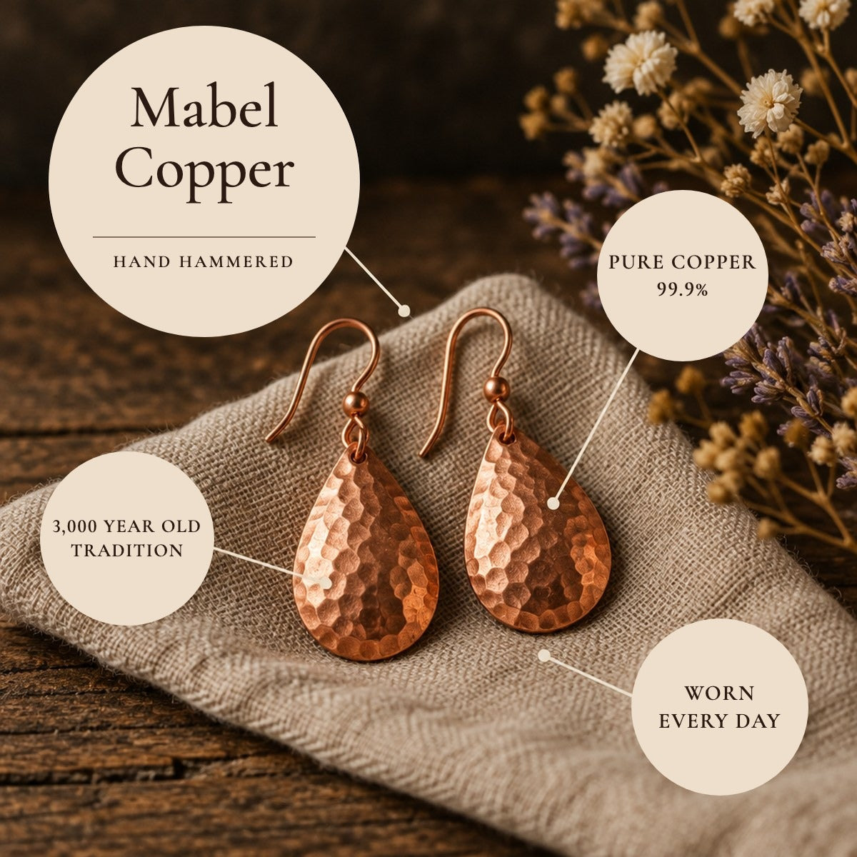 Mabel Spiral Copper Earrings