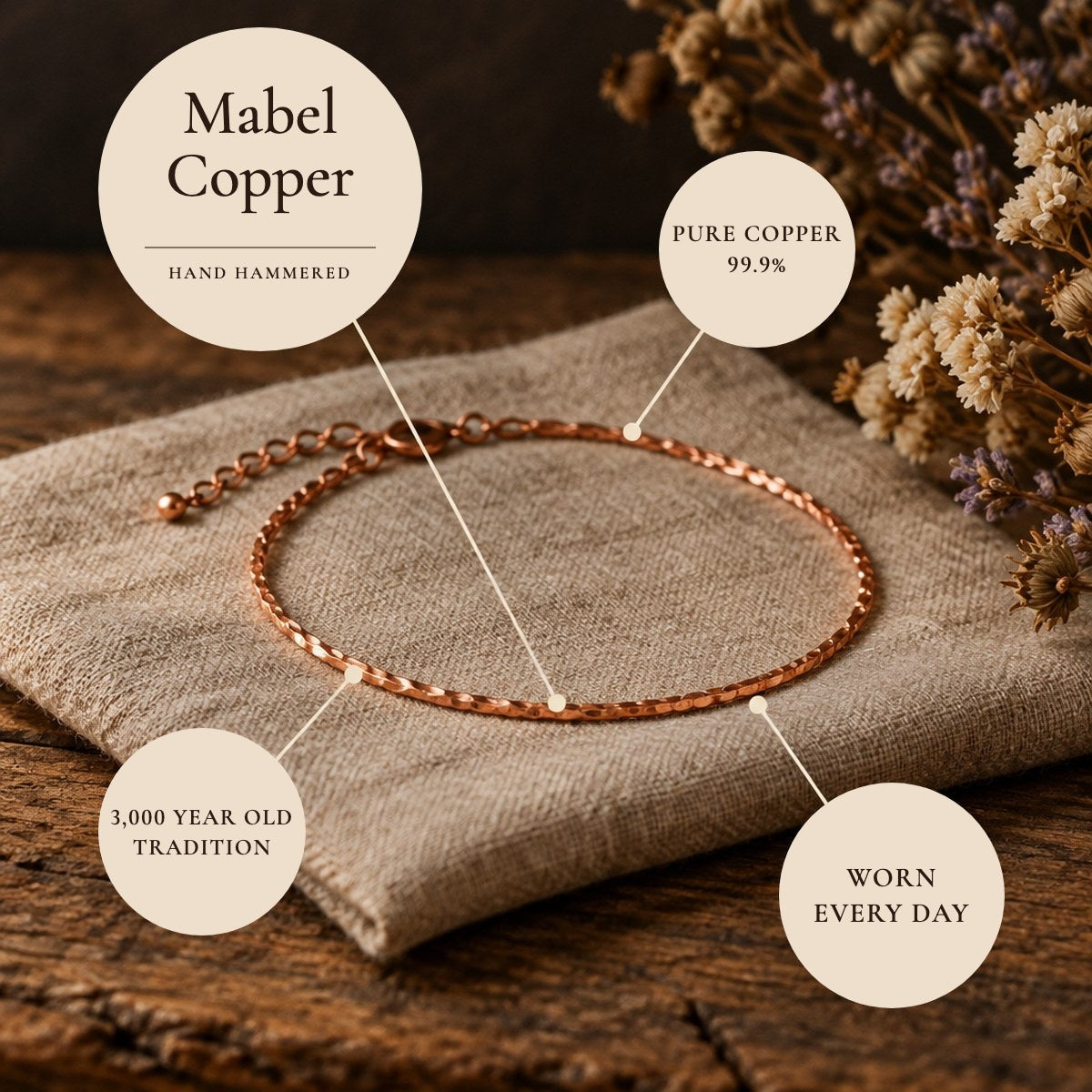 Mabel Copper Anklet