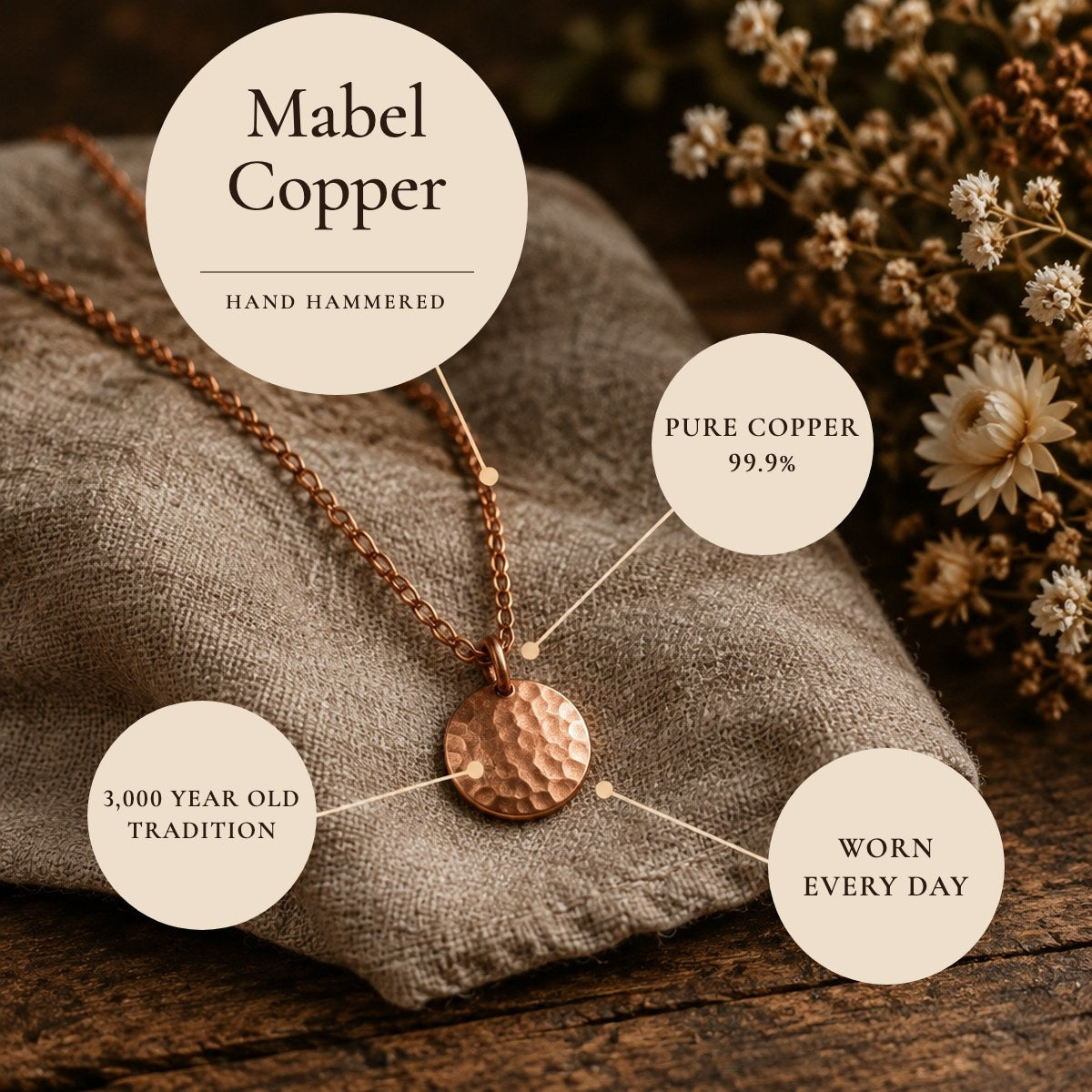 Mabel Cedar Copper Necklace