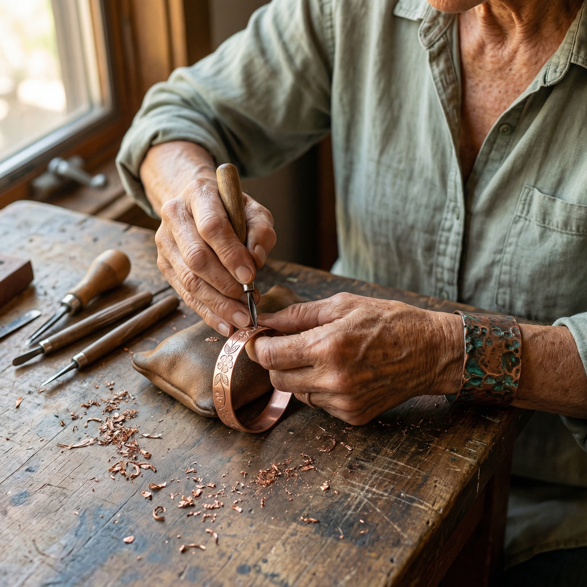 Mabel Bloom Copper Bracelet