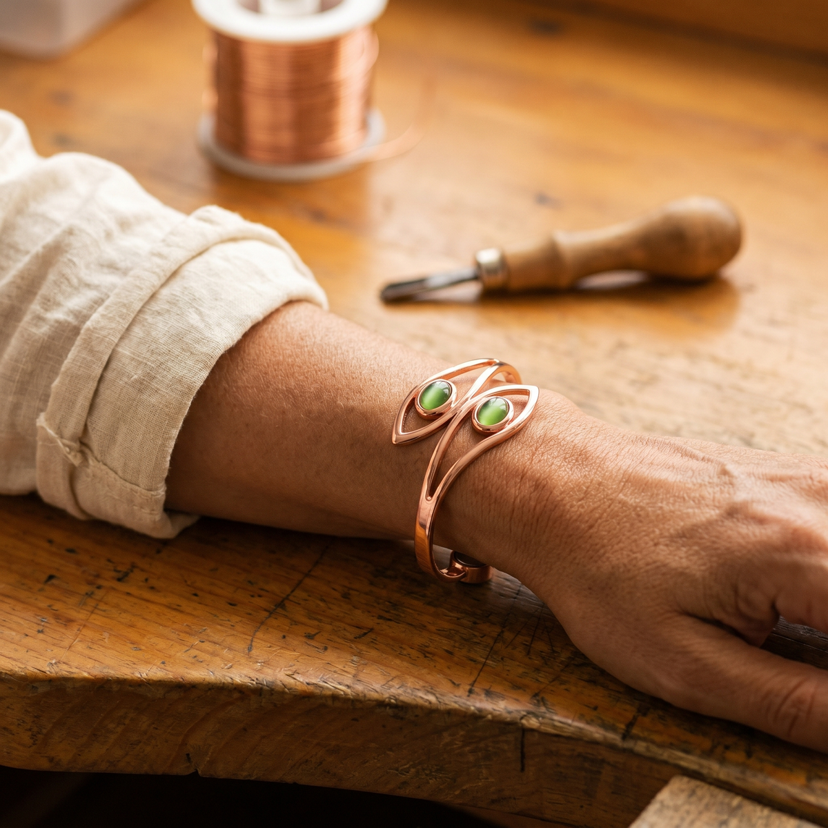 Mabel Opal Copper Bracelet