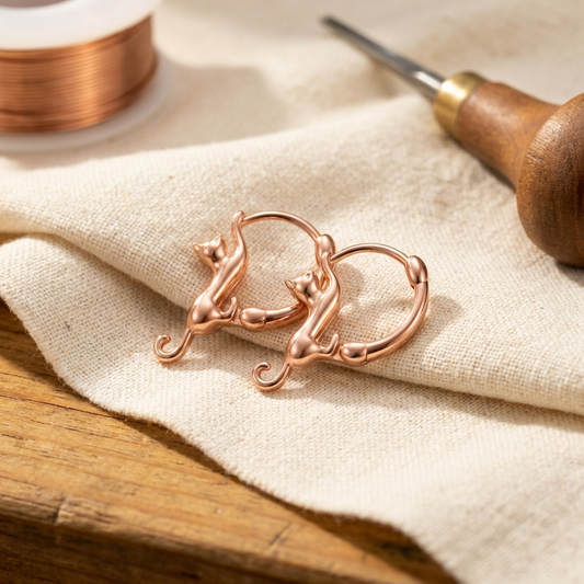 Mabel Spiral Copper Earrings